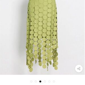 Chic Green Circle Fringe Skirt